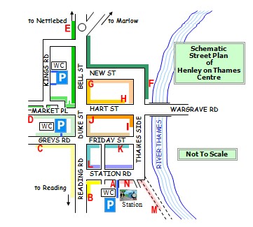 Schematic Street Plan of Henley Town Centre